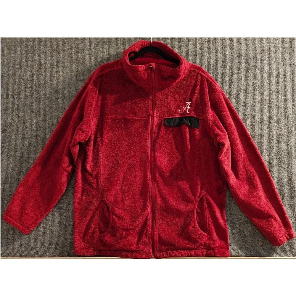 Pressbox Alabama Crimson Tide Fleece Jacket Women XL Red Full Zip Gameday